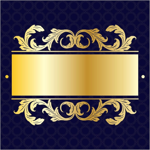 luxury gold banner board ornamental royal treasure blank vintage banner