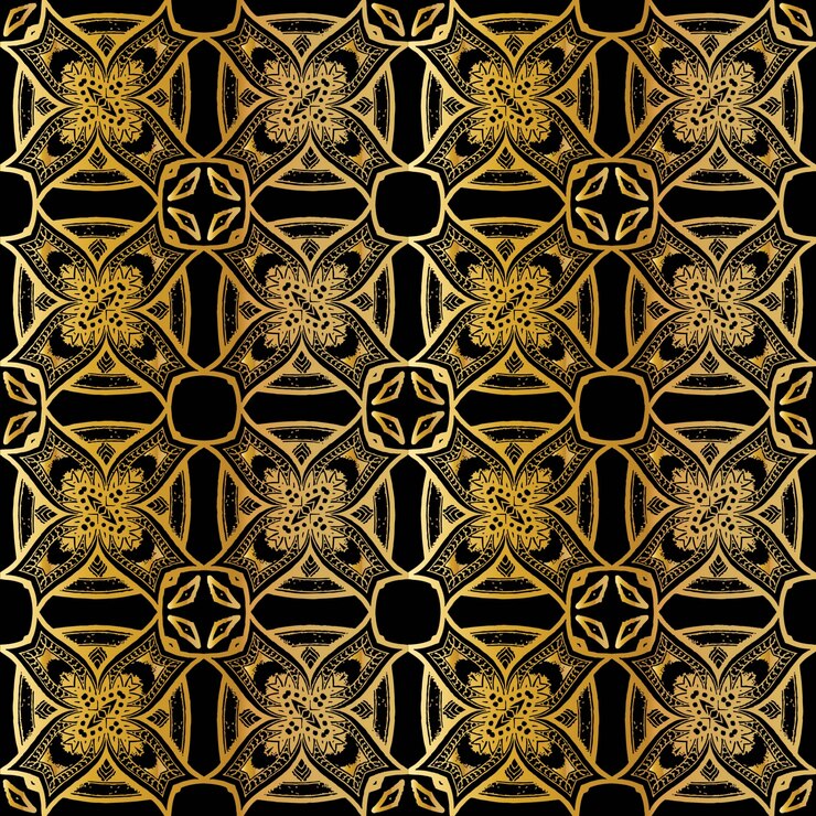 Vector luxury gold batik seamless pattern, batik indonesian is a technique of wax-resist dyeing applied to whole cloth