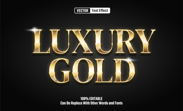 Luxury gold bewerkbare vectorteksteffect