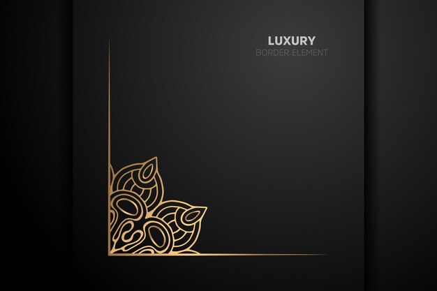 Luxury gold border elememt with ornament