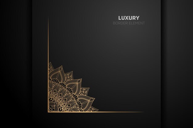 Luxury gold border elememt with ornament