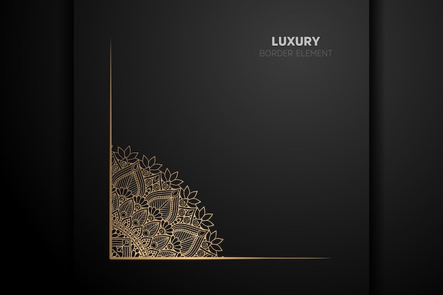 Luxury gold border elememt with ornament