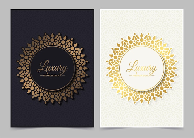 Luxury gold border pattern cover template