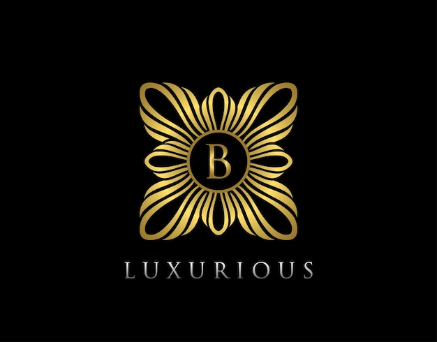 Vector luxury gold boutique letter b logo template