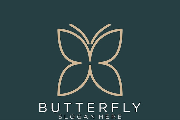 Luxury gold Butterfly logo design