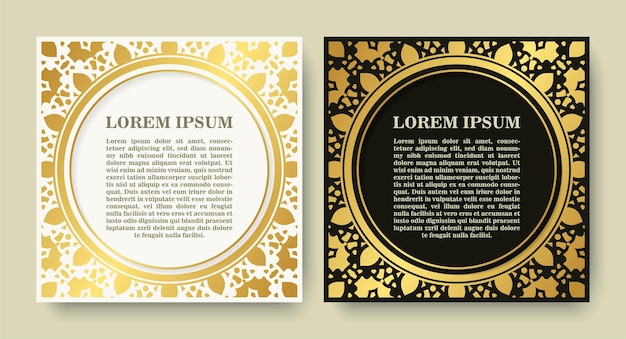 Luxury gold calligraphy square ornament border line