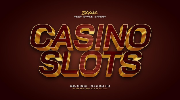 Luxury Gold Casino Text Style with 3D Effect. Editable Text Style Effect. Editable Text Style Effect