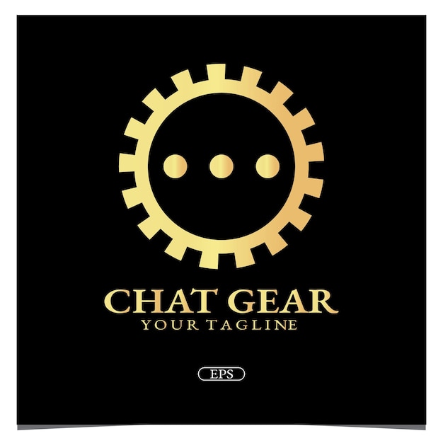 Luxury gold chat gear  logo premium elegant template vector eps 10