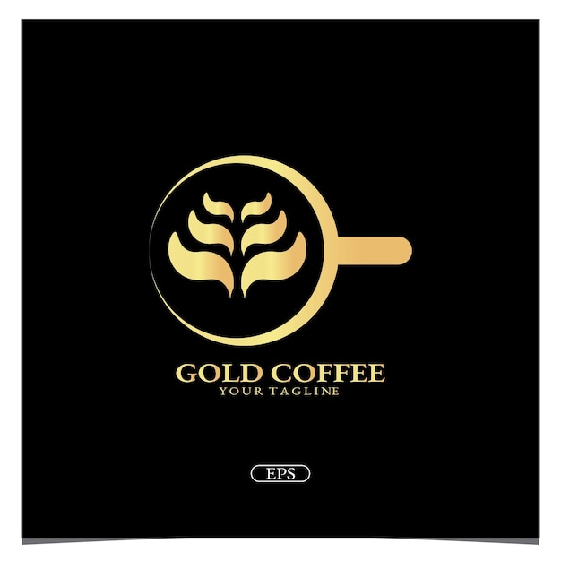 Роскошный золотой кофе логотип премиум элегантный шаблон вектор eps 10
