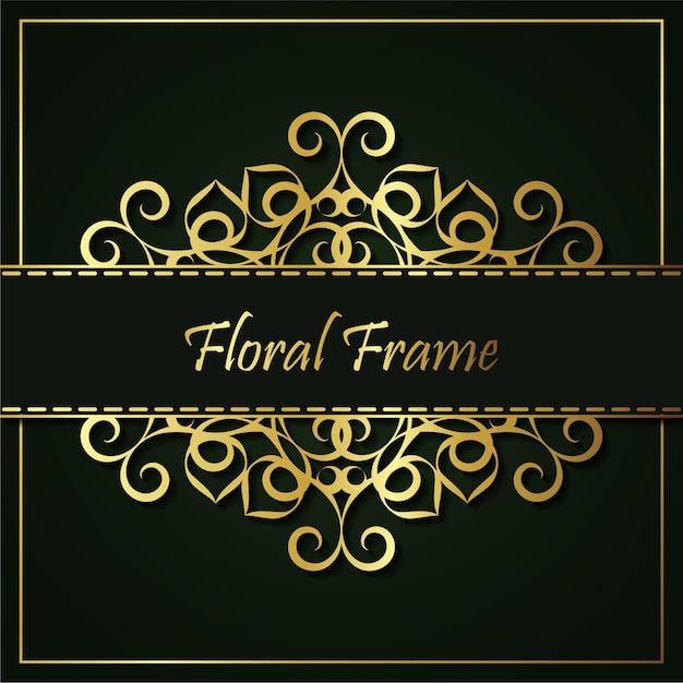 Luxury gold decorative floral frame