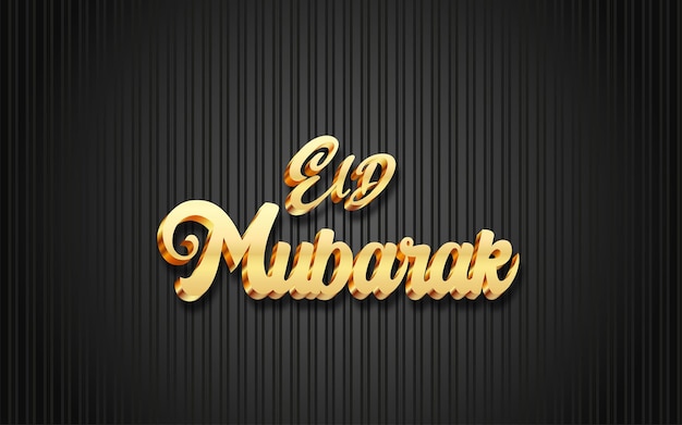 Vector luxury gold eid mubarak text effect