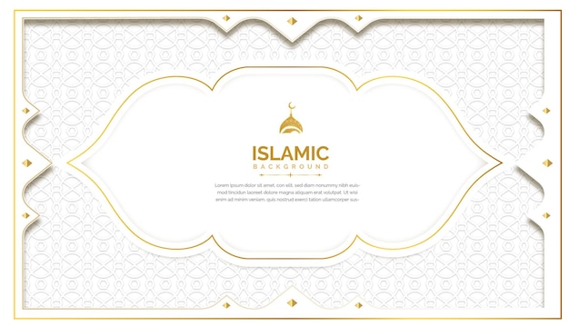 Luxury gold element greeting decoration with islamic background