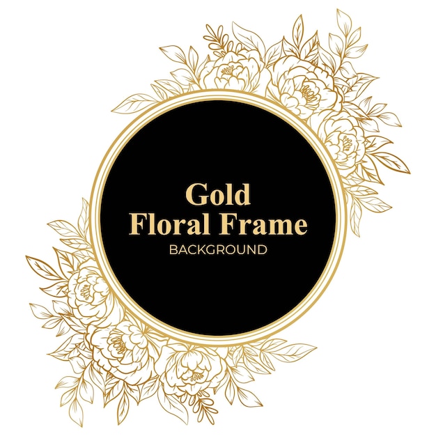 Luxury Gold Floral Frame Outline Decoration