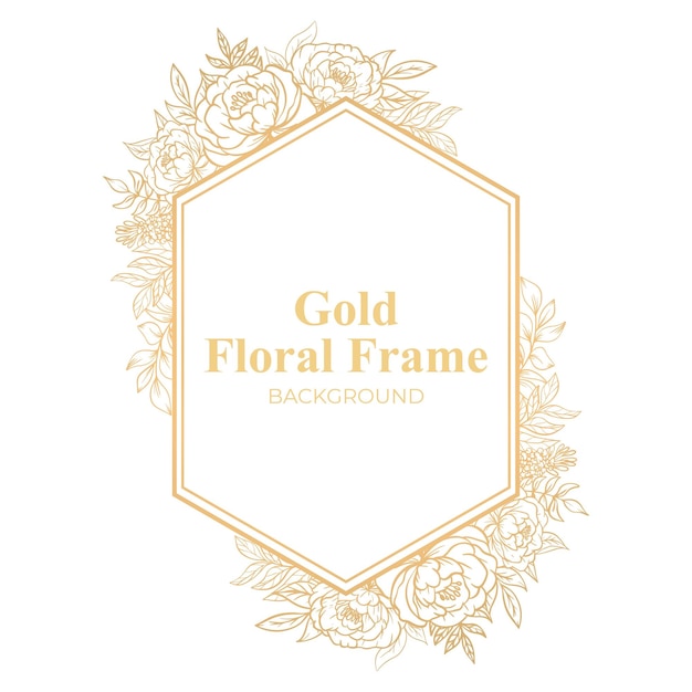 Vector luxury gold floral frame outline decoration