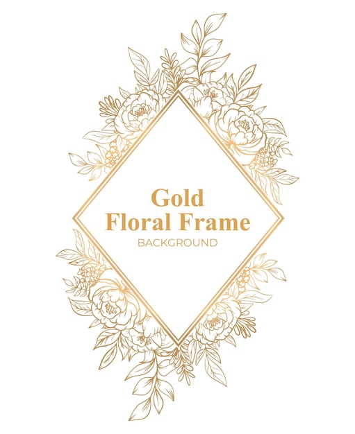 Luxury Gold Floral Frame Outline Decoration