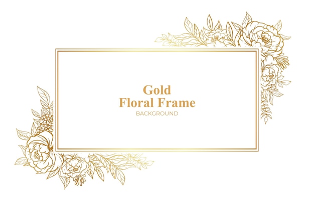 Luxury Gold Floral Frame Outline Decoration