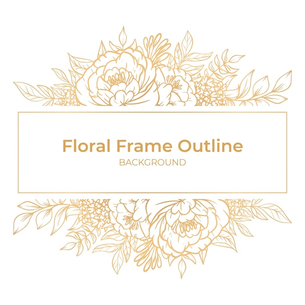 Luxury gold floral frame outline decoration