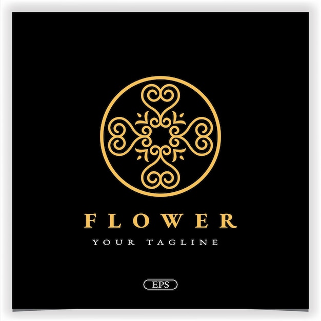 Luxury gold flower vintage logo design premium elegant template vector eps 10