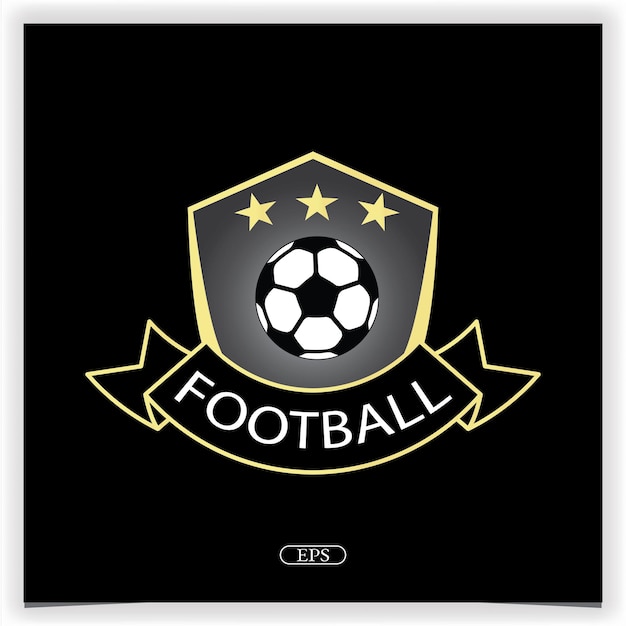 Luxury gold football logo premium elegante modello vettoriale eps 10