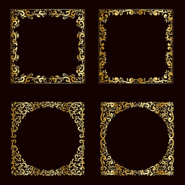 Luxury gold frame border set