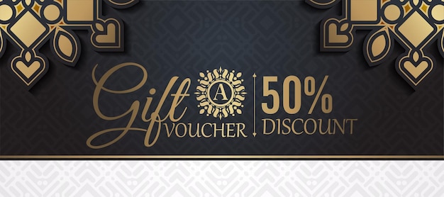 Luxury gold gift voucher template