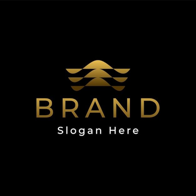 Вектор Роскошный золотой градиентный логотип с технологической иконой monern и минимальным дизайном логотипа для компании