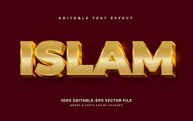 Luxury gold islam editable text effect template