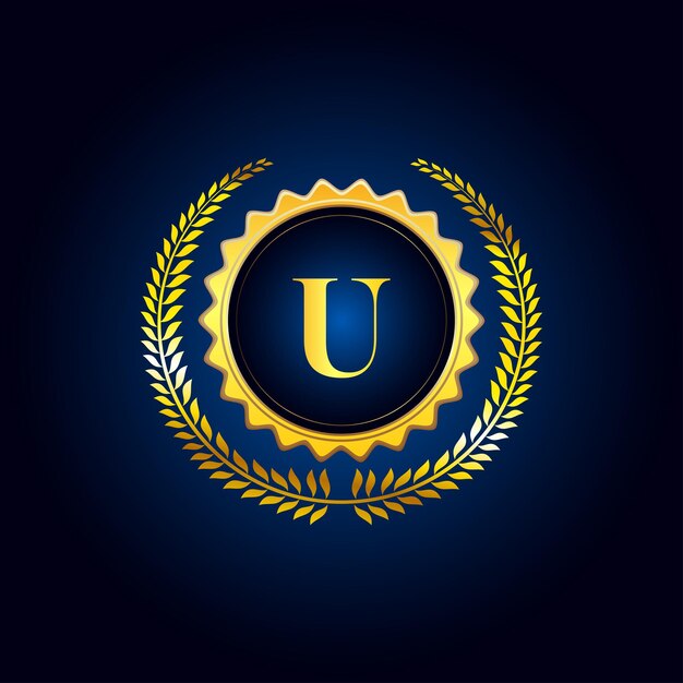 Luxury Gold Letter U