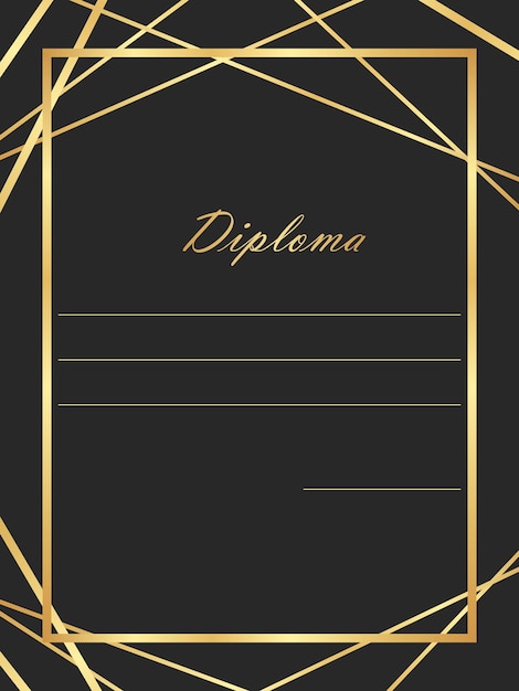 Cornice di linea d'oro di lusso diploma certificato sfondo