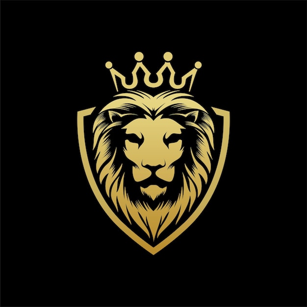 Luxury gold lion king logo template