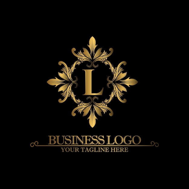 Vettore luxury gold logo con la lettera l