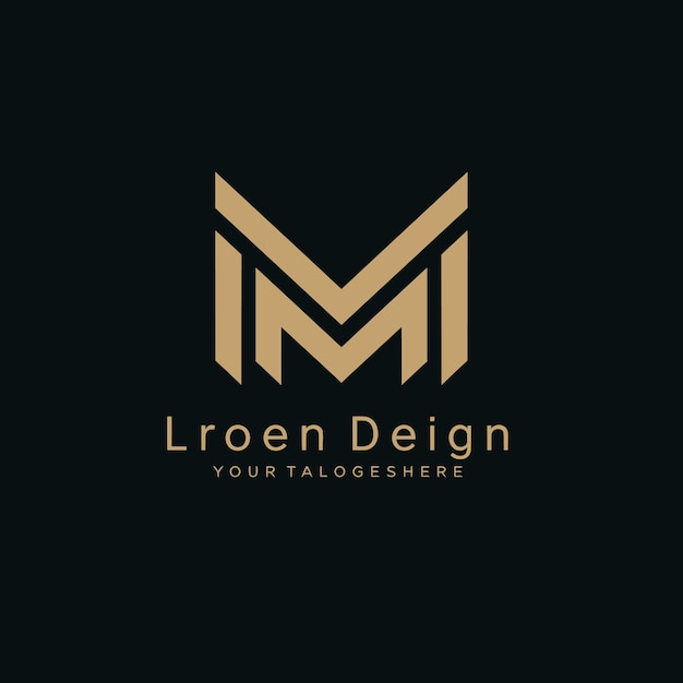 Luxury Gold M Logo Design