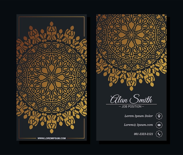 Vector luxury gold mandala business card template