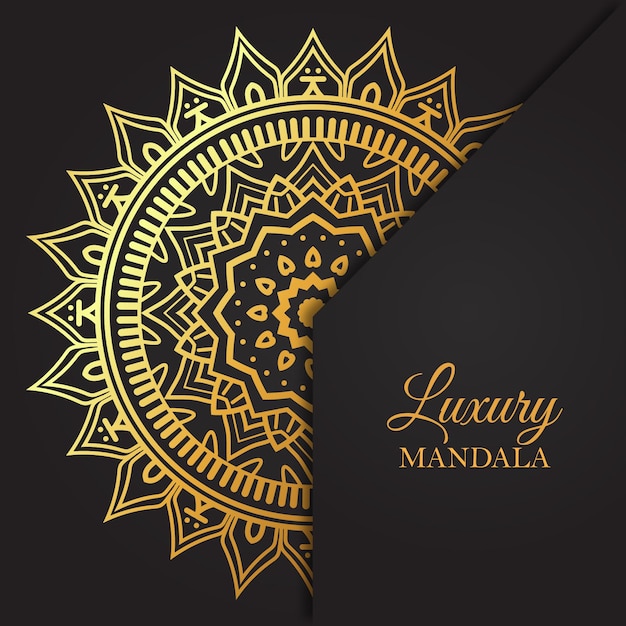 Luxury gold mandala design pattern with vector