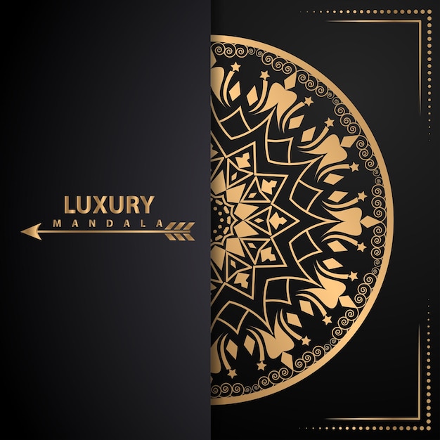 Design mandala d'oro di lusso