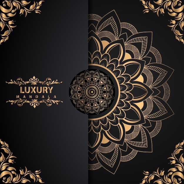 Design mandala d'oro di lusso