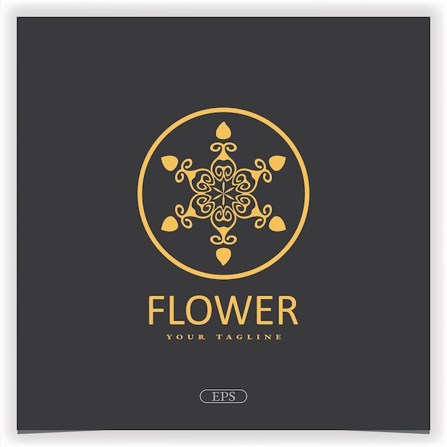Luxury gold mandala flower logo bussines design premium elegant template vector eps 10