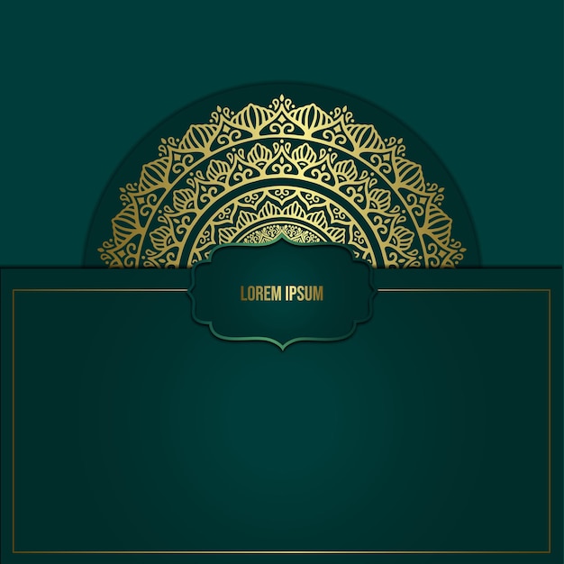 Luxury gold mandala ornate background for wedding invitation