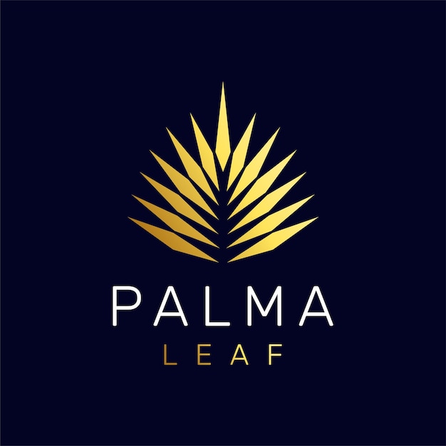 Luxury gold plated palm leaf logo can be used for jewelry brands