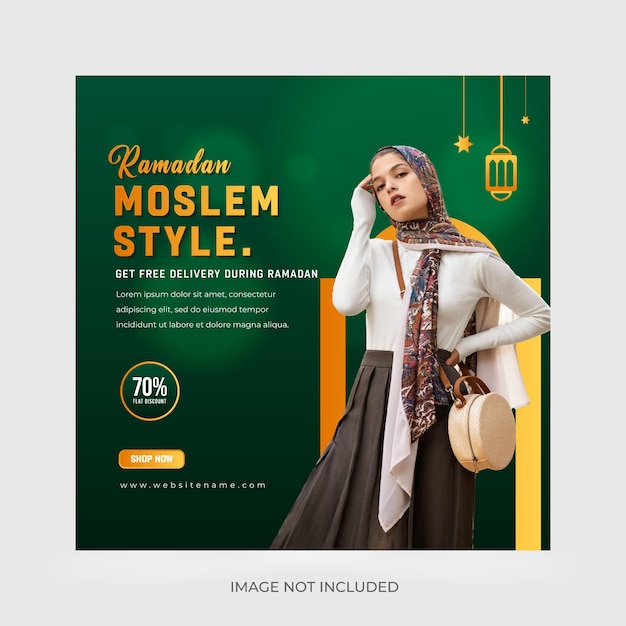 Luxury gold ramadan fashion social media Instagram post