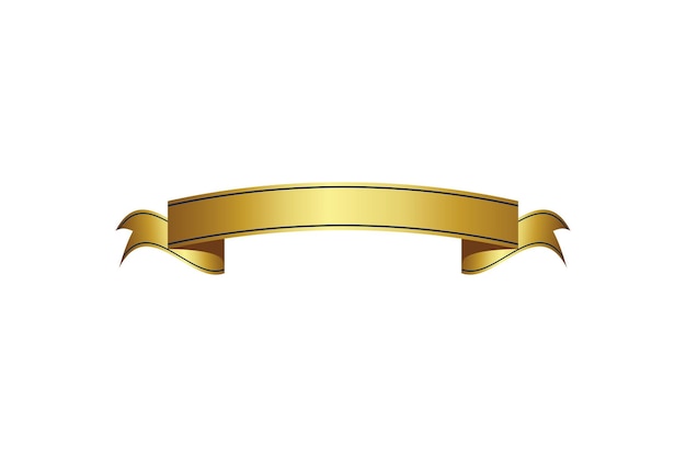 Luxury gold reel ribbon badge illustration