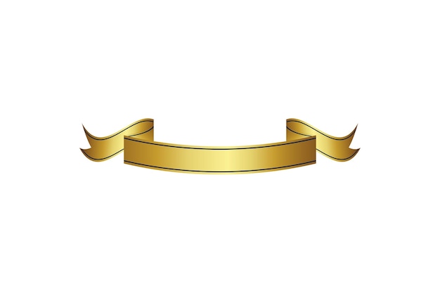 Luxury gold reel ribbon badge illustration