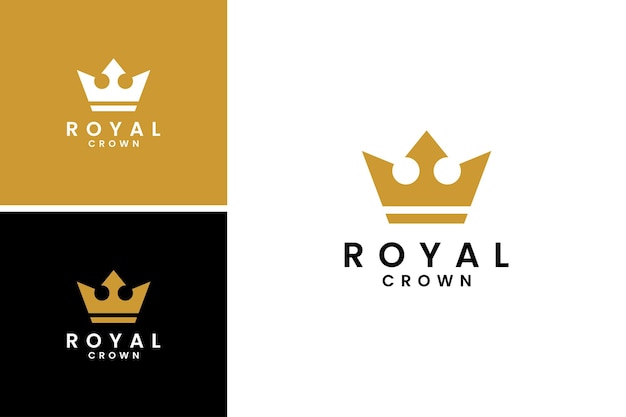 luxury gold royal crown logo design