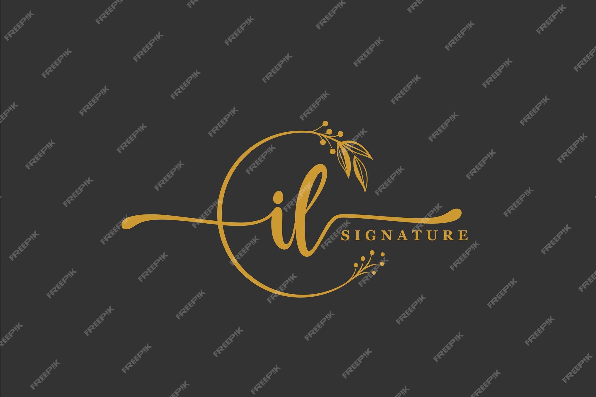 Premium Vector  Luxury gold signature initial lv logo design isolated leaf  and flower