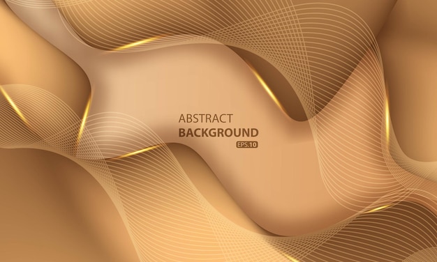 Luxury gold smooth wave background vector