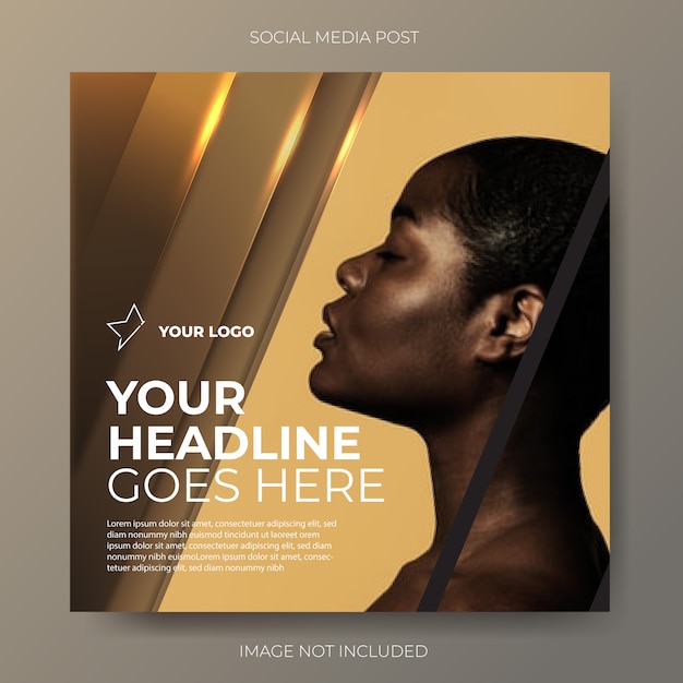 Luxury gold social media banner template