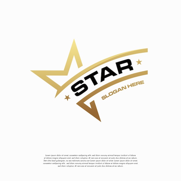 矢量奢华的金色星星标志设计模板，优雅的星星标志设计