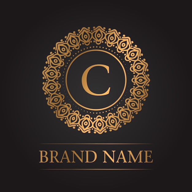 Luxury gold template monogram