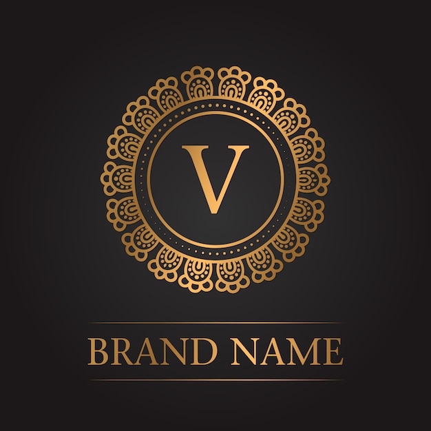 Luxury gold template monogram