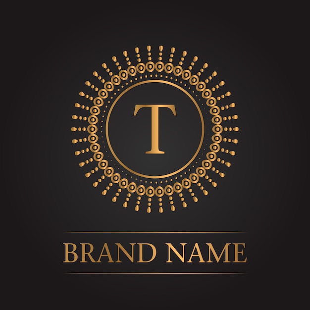 Luxury gold template monogram